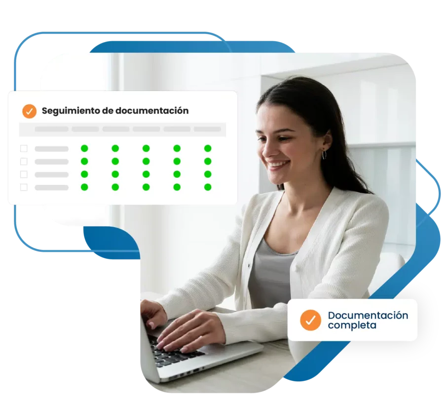 persona gestionando documentación de proveedores repse